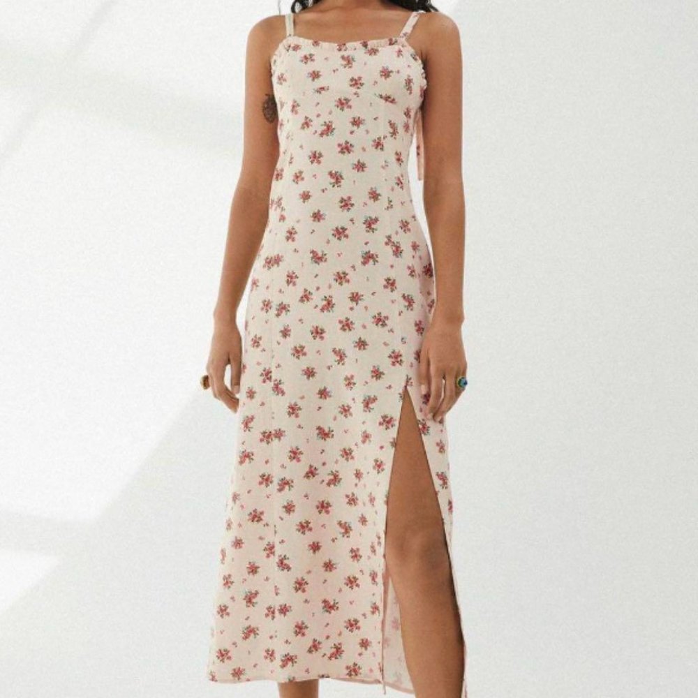 Zara Tie Shoulder Midi Dress with Slit